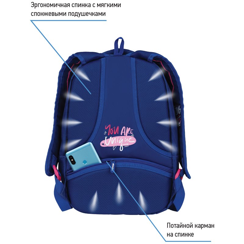 Рюкзак Berlingo inStyle «Joy» 41×27×20см, 3 отделения, 1 карман, эргономичная спинка