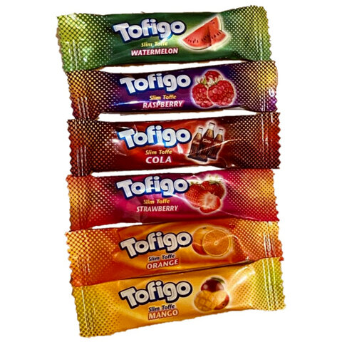 Жевательные конфеты-палочки TOFIGO «Slim», Фруктовое ассорти, 1000 г, ТУРЦИЯ