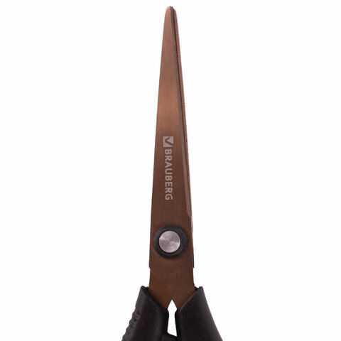 Ножницы BRAUBERG «Heavy Duty», 165 мм, суперпрочные, титановое покрытие, 2-х сторонняя заточка, блистер