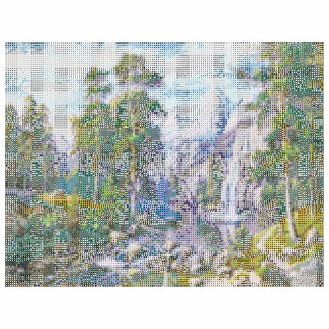 Картина стразами (алмазная мозаика), 30×40 см, ОСТРОВ СОКРОВИЩ «Водопад», без подрамника