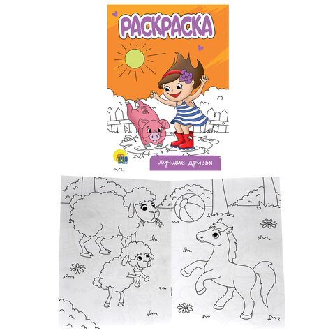 Раскраски «Для девочек»КОМПЛЕКТ 12 шт. А5140×200 мм16 стр. ПП