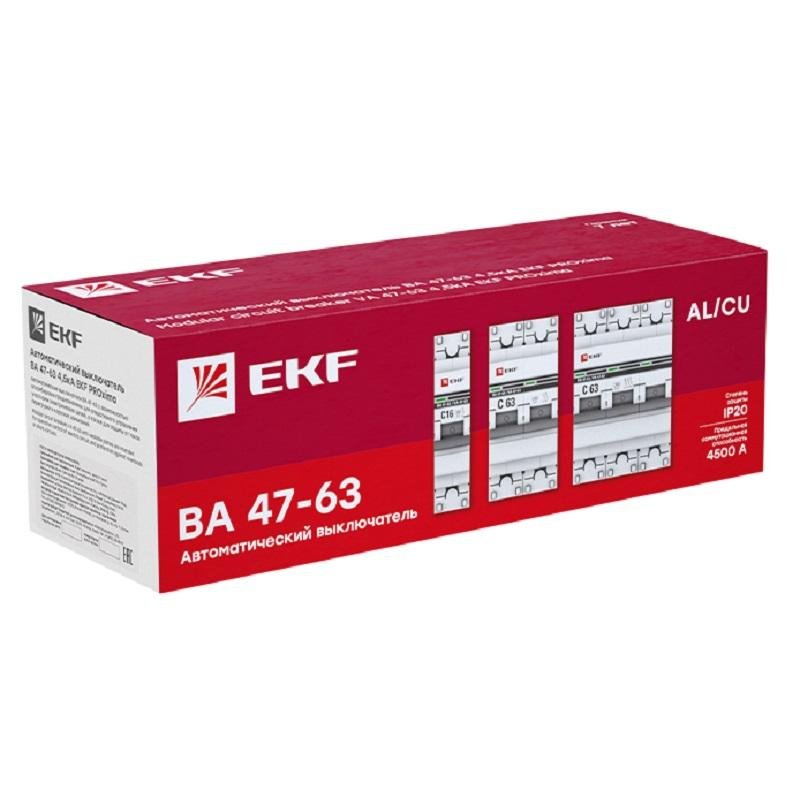 Выключатель автоматический 1P 25А (C) 4.5kA ВА 47-63 EKF