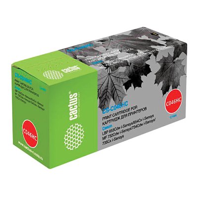 Картридж лазерный CACTUS (CS-046HC) для CANON LBP-653Cdw/654Cx/MF732Cdw, голубой, ресурс 5000 стр. 