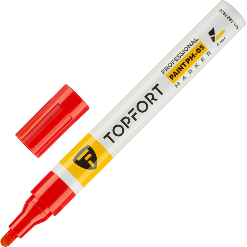 превью Маркер лаковый TOPFORT Paint 4 мм красный