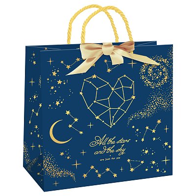 Пакет подарочный 20×20×10см MESHU «Stars magic», фольга, матовая ламинация