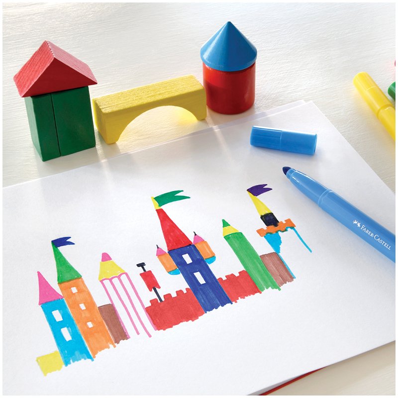 Фломастеры Faber-Castell «Jumbo», 24цв., утолщенные, смываемые, картон, европодвес