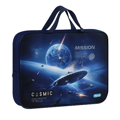 Папка текстильная с ручками 1 отделение, А4 Först «Cosmic», 350×265×80мм, текстиль, на молнии