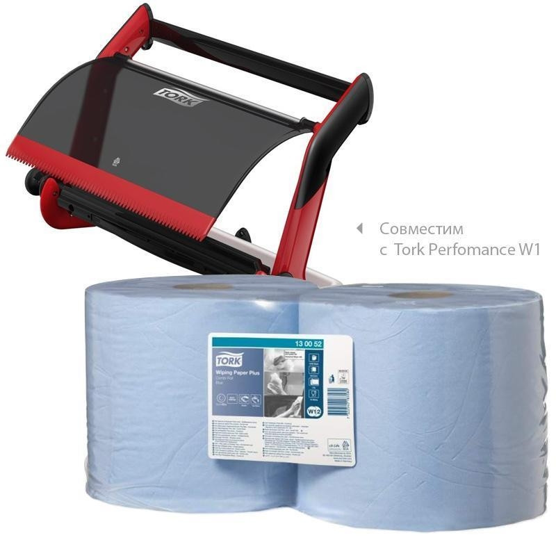 Протирочная бумага в рулонах Tork W1/W2 2-слойная (голубая, 2 рулона по 255 метров)