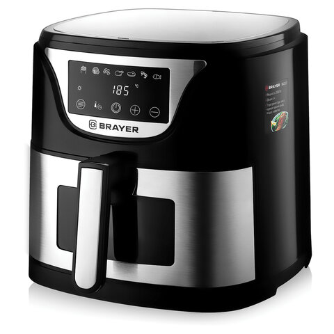 превью Аэрогриль BRAYER BR2037, 1500 Вт, 5 л, 7 программ, таймер, сенсорное управление, нержавеющая сталь