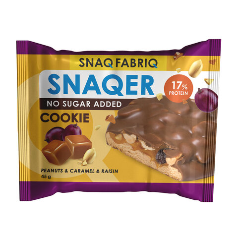Печенье SNAQ FABRIQ «Арахис, изюм и карамель» без сахара 45 г, шоу-бокс