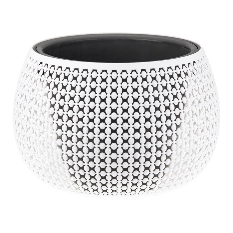 превью Кашпо М-пластика Пирула белое/черное (29×29×20 см)