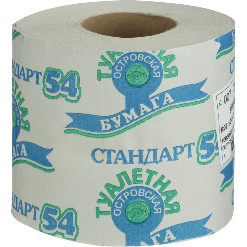 Бумага туалетная Островская 1-слойная серая 38 метров (24 рулонов в упаковке)