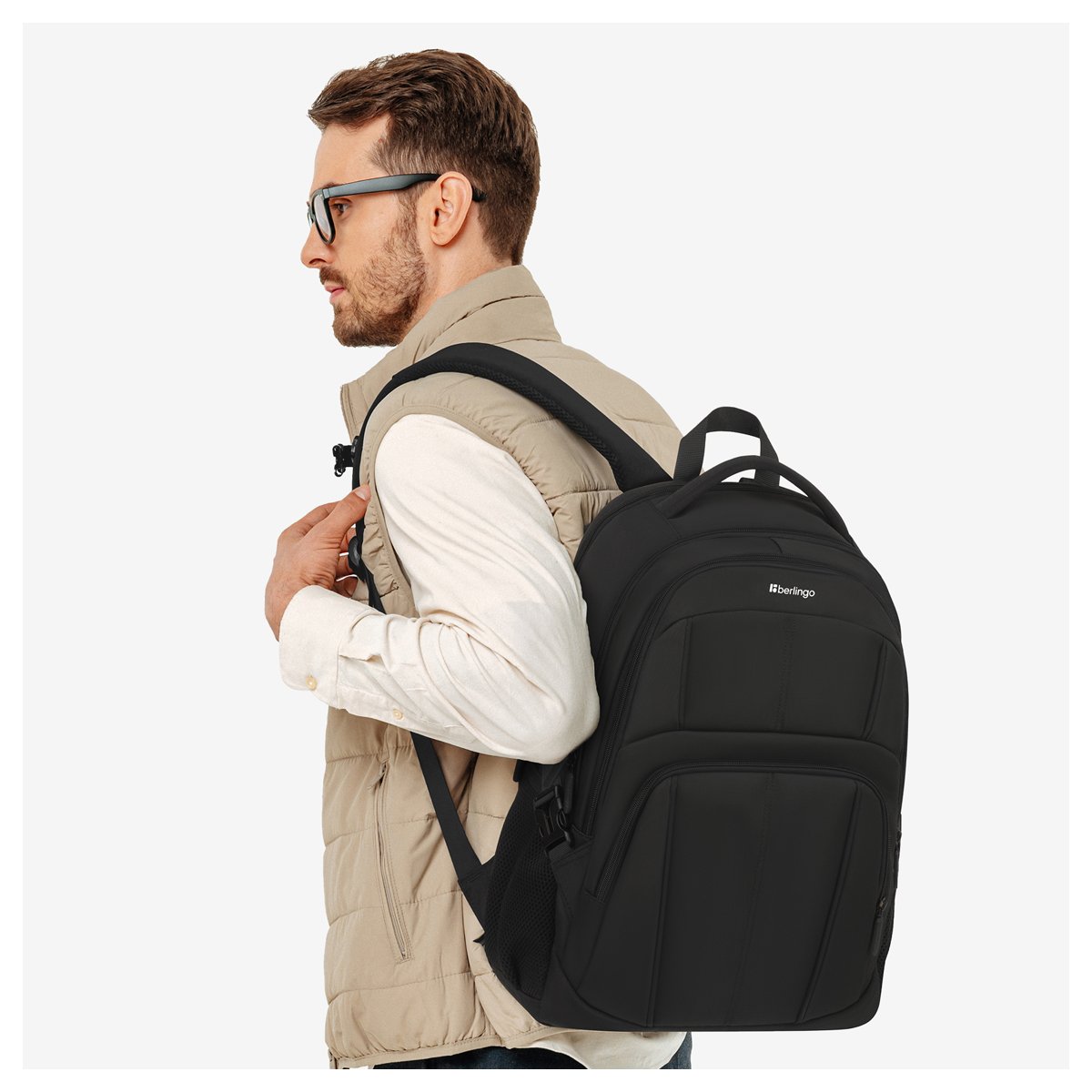 Рюкзак Berlingo City «Active» 47×33×19см, 3 отделения, 3 кармана, отделение для ноутбука, эргономическая спинка
