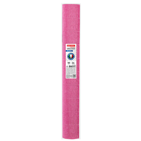 Бумага гофрированная (ИТАЛИЯ) 180 г/м2, насыщенно розовая (550), 50×250 см, BRAUBERG FLORE