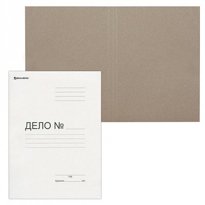 Папка без скоросшивателя «Дело», картон, плотность 300 г/м2, до 200 листов, BRAUBERG