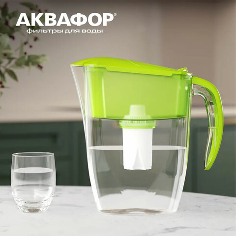 Кувшин-фильтр для очистки воды АКВАФОР «Реал В15», 2.9 л, со сменной кассетой, салатовый