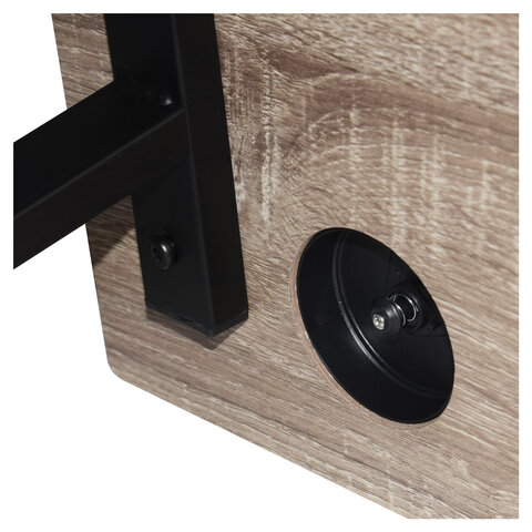 Стол на металлокаркасе BRABIX «LOFT CD-006», 1200×500х730 мм, 2 полки, цвет дуб антик