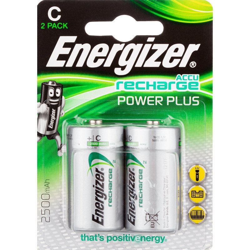 превью Аккумулятор С 2500 мАч Energizer Power Plus 2 штуки в упаковке Ni-Mh