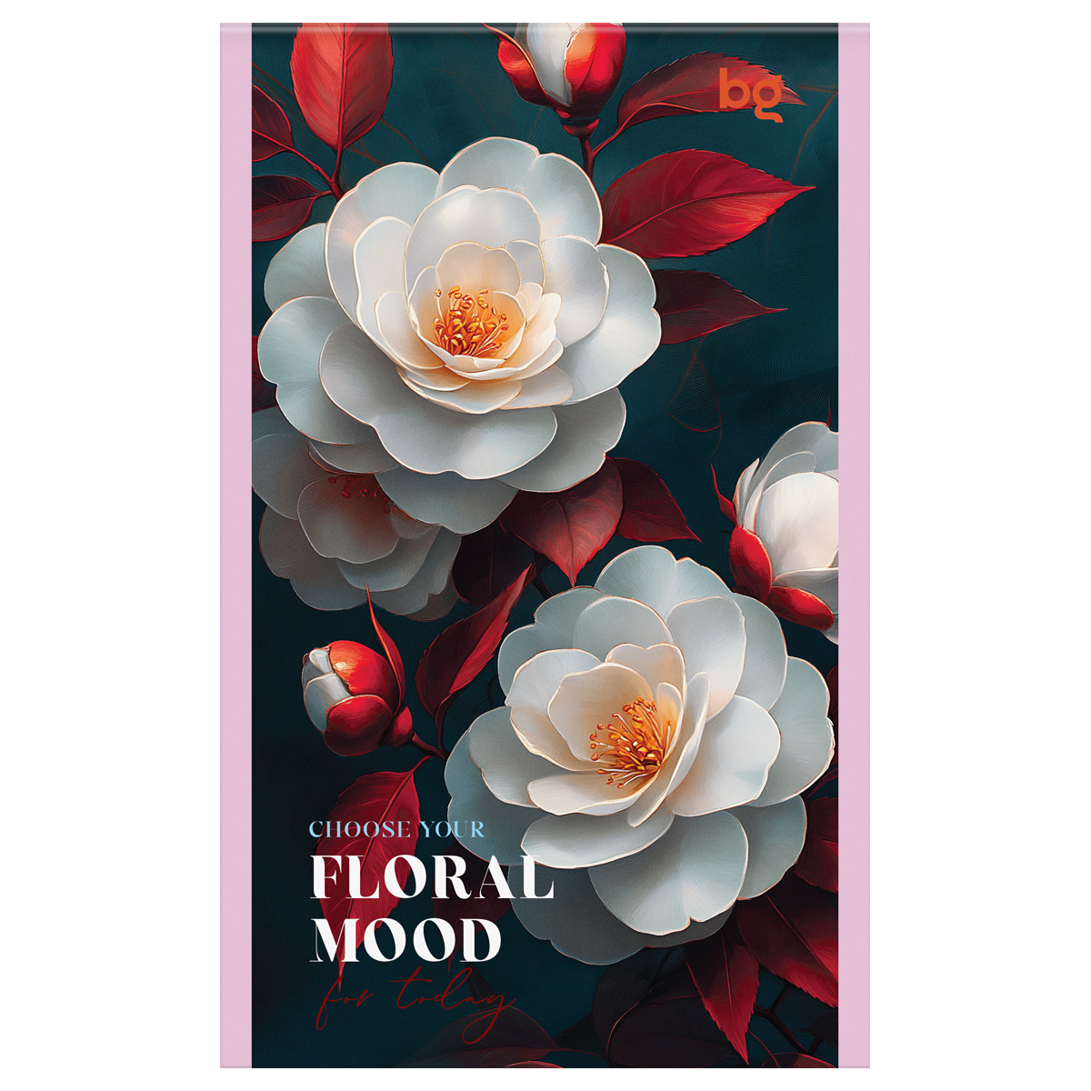 Блокнот А6 32л., на скрепке BG «Floral mood», блестки