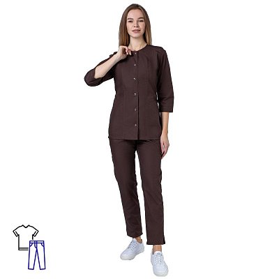 Костюм для горничных и уборщиц жен. У27 КБР коричневый 58 (158-170)