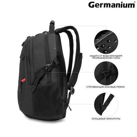 Рюкзак B-PACK «S-01» (БИ-ПАК) универсальный, с отделением для ноутбука, влагостойкий, черный, 47×32×20 см