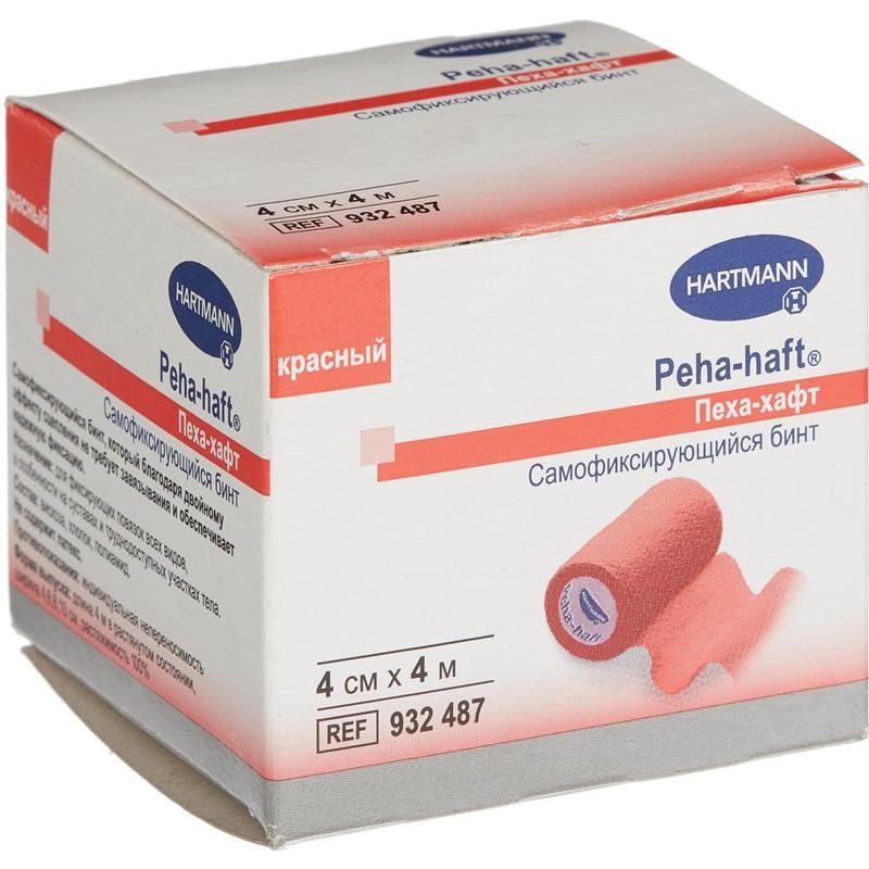 Бинт Peha-haft самофиксирующийся эластичный красный 4 м x 4 см