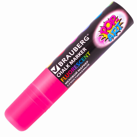 Маркеры меловые BRAUBERG «POP-ART», НАБОР 4 шт., сухостираемые, для гладких поверхностей, 15 мм, АССОРТИ, 151545