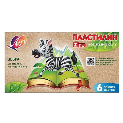 Пластилин классический Луч Zoo 6 цветов 90 г