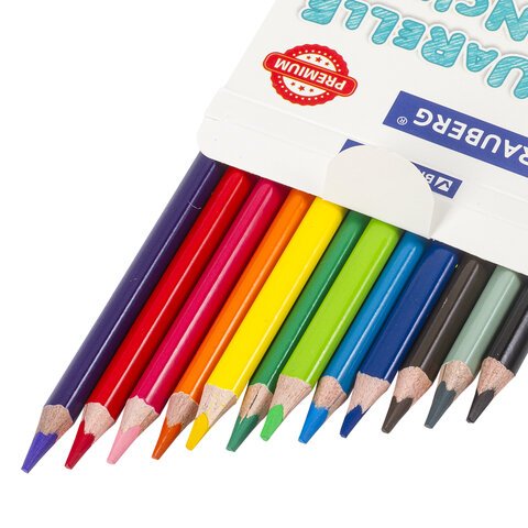 Карандаши цветные акварельные BRAUBERG PREMIUM AQUARELLE12 цветовгрифель мягкий 4 мм181671