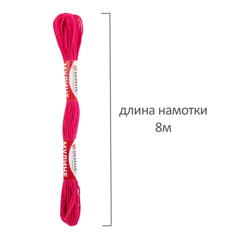 Нитки для вышивания (мулине), набор 100 цветов, 8 м, полиэфир, DEVELIA (Девелиа)