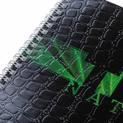 Тетрадь А4, 96 л., HATBER гребень, клетка, тиснение CROCO, «Nature» (4 вида в спайке)