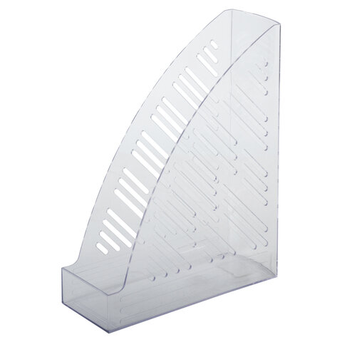 превью Лоток вертикальный для бумаг BRAUBERG «Standard+», 250×90×300 мм, прозрачный, 237227