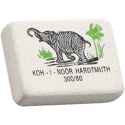 Ластик Koh-I-Noor «Elephant» 300/60, прямоугольный, натуральный каучук, 31×21×8мм, цветной