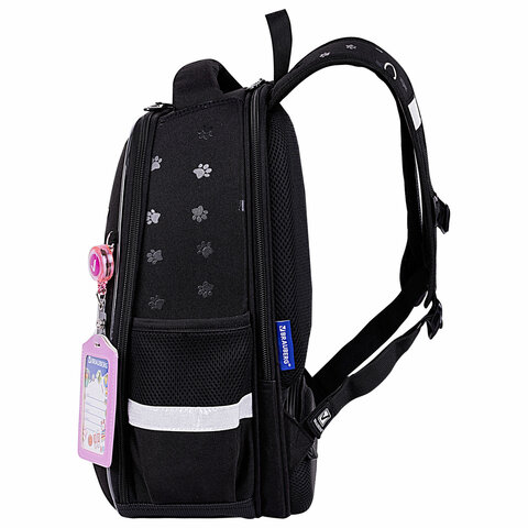 Ранец BRAUBERG FIT, 2 отделения, «Dark cat», 38×27х14 см