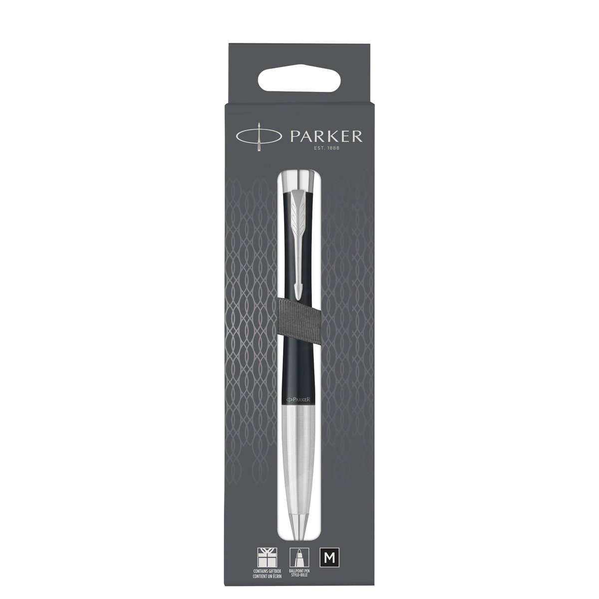 превью Ручка шариковая Parker «Urban Muted Black CT» черная, 1.0мм, поворотн., подарочная упаковка с европодвесом