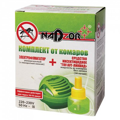 Средство от насекомых фумигатор + жидкость NADZOR (Надзор), 30 ночей