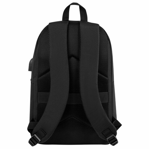 Рюкзак HEIKKI ACTIVE (ХЕЙКИ) универсальный, отделение для ноутбука, USB-порт, черный, 44×31х14 см