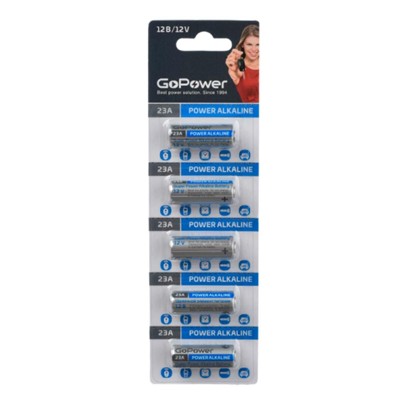 превью Батарейка GoPower LR23/A23/MN21 5шт/бл Alkaline 12V (5/100/1000)