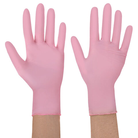 Перчатки нитриловые смотровые SFM Supersoft PINK100 пар (200 шт. )размер L (большой)розовые