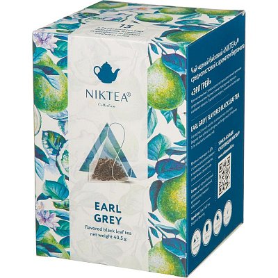 Чай черный в пирамидках NIKTEA Эрл Грей, 15×2.7гр