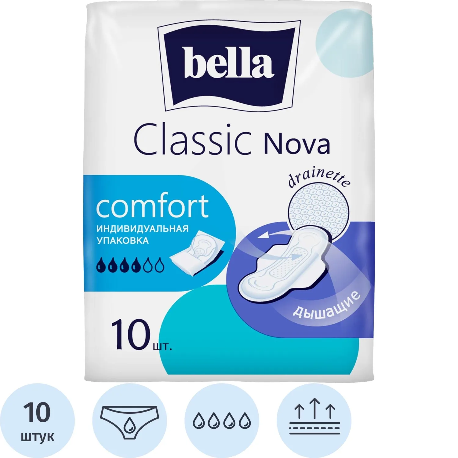 превью Прокладки женские гигиенические Bella Classic Nova Сomfort (10 штук в упаковке)