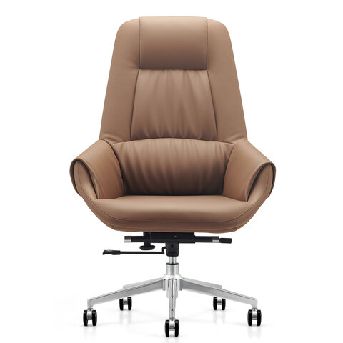Кресло HAWASAN (ХАВАСАН) PREMIUM EX-810, хромированная сталь, экокожа, коричневое