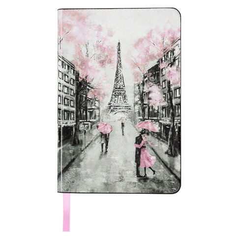 Блокнот МАЛЫЙ ФОРМАТ (100×150 мм) А6, BRAUBERG VISTA «Paris», под кожу, гибкий, 80 л. 