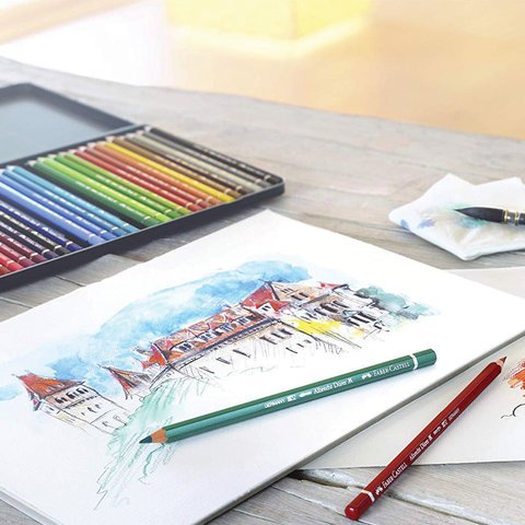 Карандаши цветные акварельные художественные FABER-CASTELL «Albrecht Durer», 120 цветов, деревянный ящик
