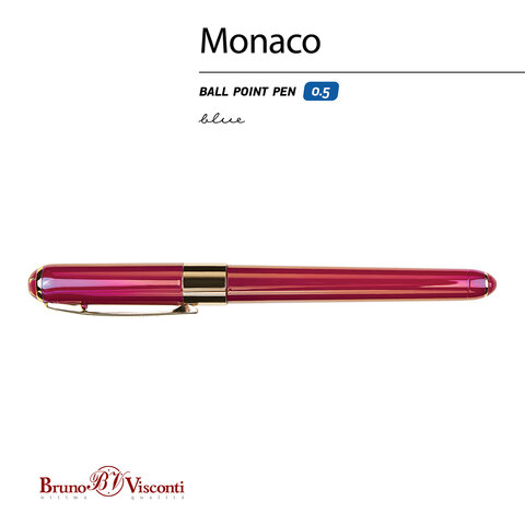 Ручка шариковая BRUNO VISCONTI MONACO PEARL, СИНЯЯ, пурпурный корпус, линия 0.4 мм, 2