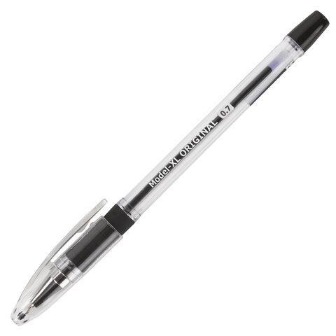 Ручка шариковая масляная с грипом BRAUBERG «Model-XL» ORIGINAL, ЧЕРНАЯ, узел 0.7 мм, линия письма 0.35 мм, 143243