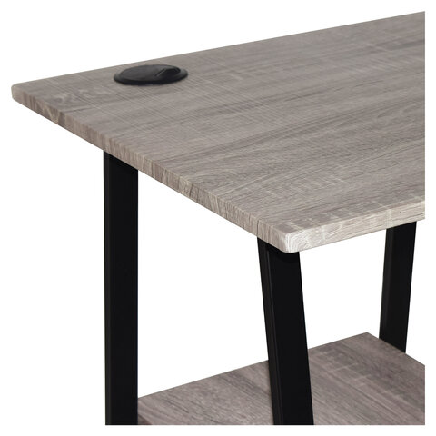 Стол на металлокаркасе BRABIX «LOFT CD-006», 1200×500х730 мм, 2 полки, цвет дуб антик