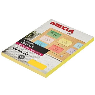 Бумага цветная для печати ProMega jet желтая интенсив (А4, 80 г/кв. м, 100 листов)
