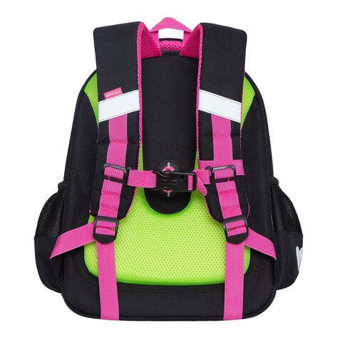 Ранец GRIZZLY анатомическая спинка, c брелоком, для девочек, «AVOCADO LOVE», 36×28х20 см