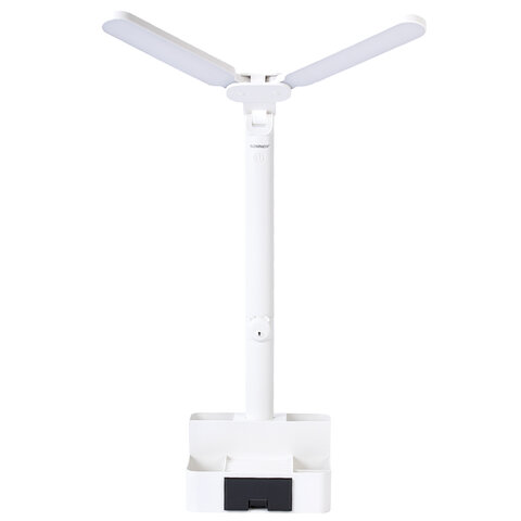 Настольная лампа / светильник беспроводная SONNEN PT-201, органайзер, USB, LED, 5 Вт, 3 режима, белый